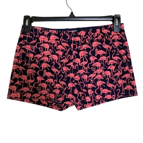 J.Crew Crewcuts Kids /Girls Mid Rise Flamingo Animal Print Chino Shorts Size 14 - Picture 1 of 10